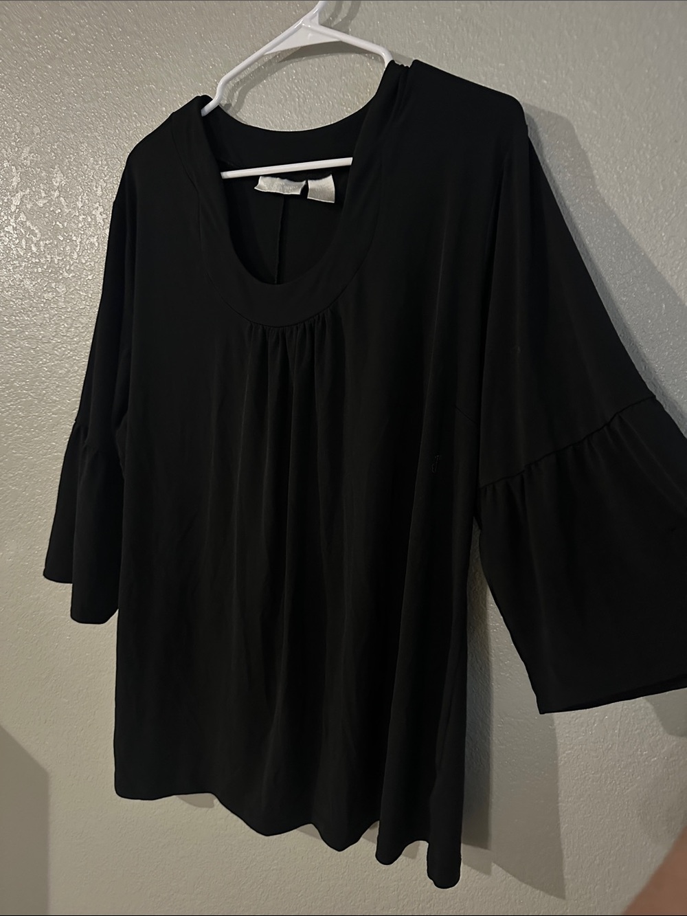 Worthington Black Bell Sleeve Tunic Top